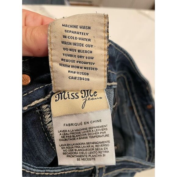 Miss Me Winter Cross Signature Rise Skinny Jeans Dark Wash Sz 29 - Picture 8 of 8